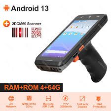 PDA Android 13 Handheld Barcode Scanner 1D Laser 2D QR Portable Data Collector UHF RFID Grip Pistol Device WiFi 4G NFC